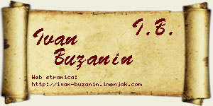 Ivan Bužanin vizit kartica
